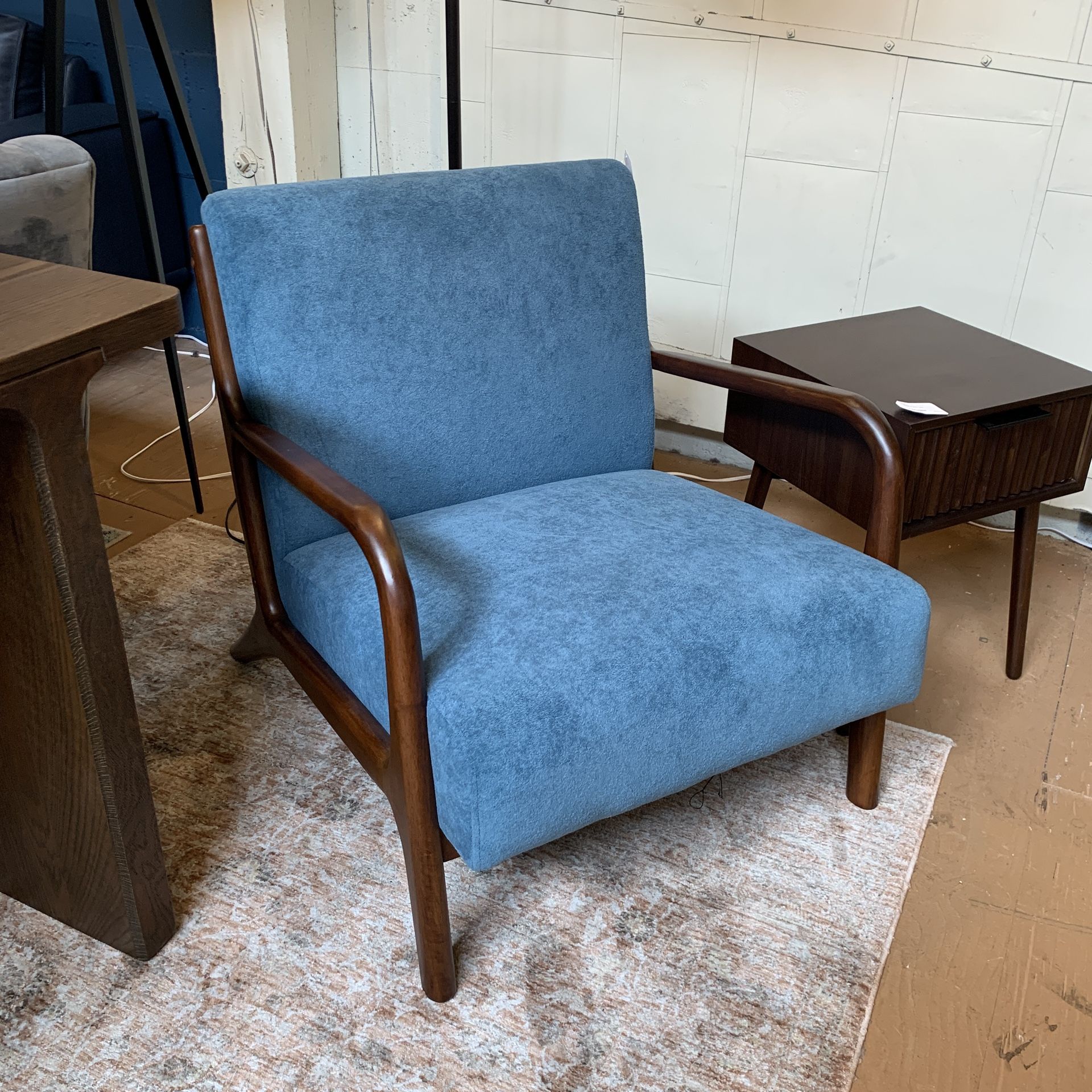 Peacock Wood Frame Accent Chair