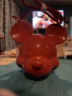 Loungefly Disney Mickey Mouse Red Glitter Small Shoulder Bag