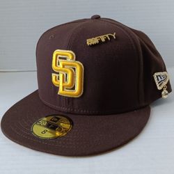 Size 8 San Diego Padres Men's New Era Brown 2025 59FIFTY Day 59FIFTY Fitted Hat with Pins