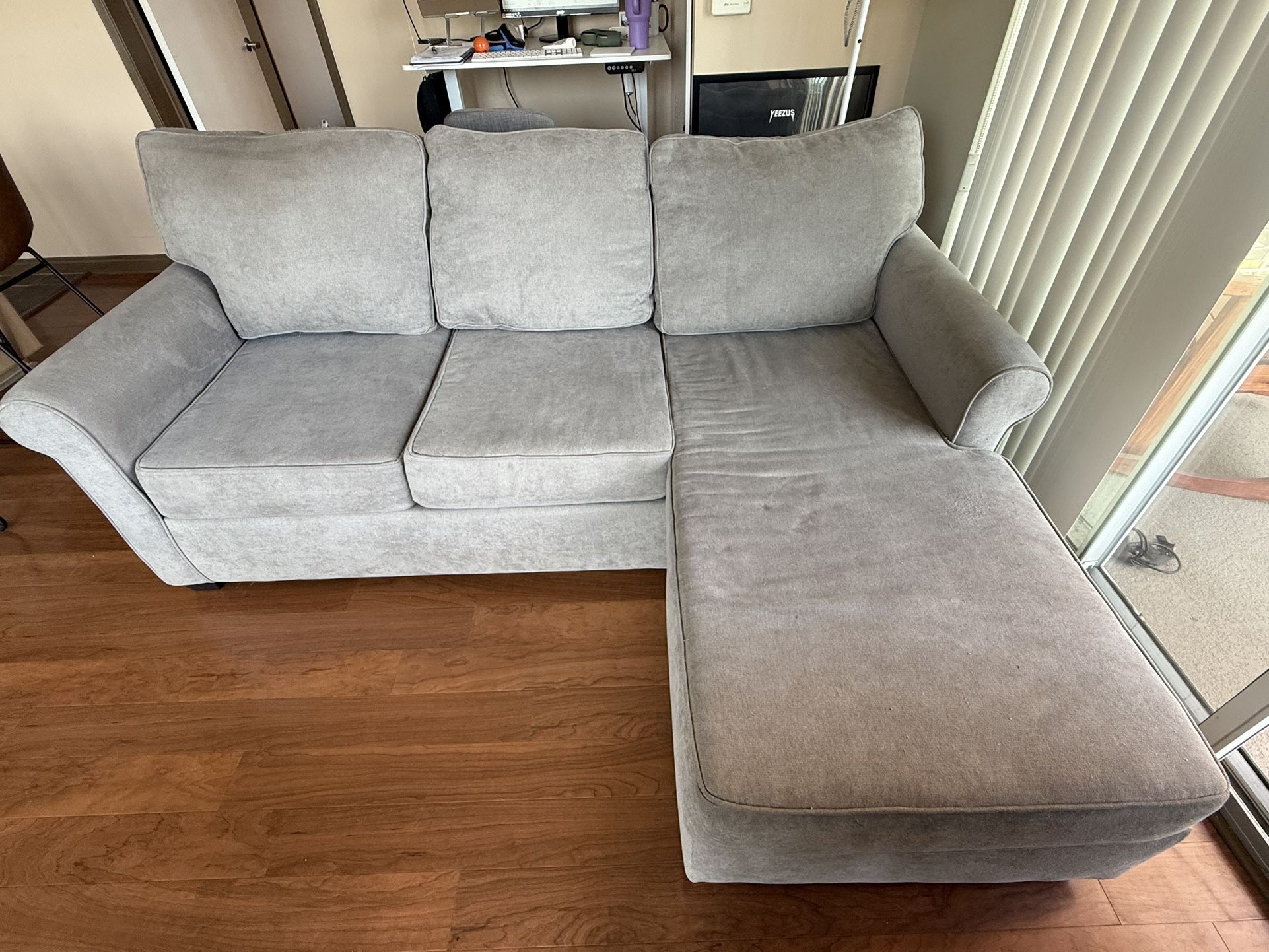Living Spaces Gray Sectional Couch