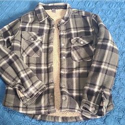 Boys Eddie Bauer fleece Flannel jacket size med 10/12