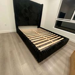 Queen Tufted Bed Frame with Mattress Included