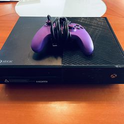 Original Xbox One Console With Purple Wired Controller