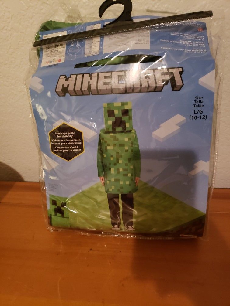 Kids Halloween Minecraft Creeper Costume