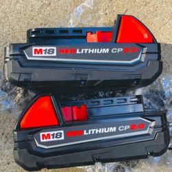 TWO NEW MILWAUKEE M18 2.0 BATTERIES NEW NUEVOS