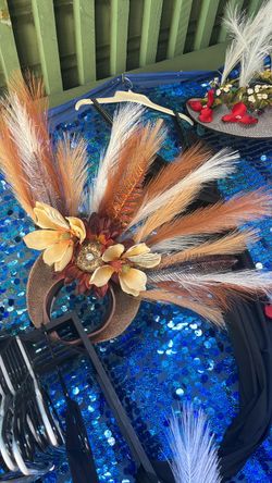 Catrina Feather Fascinator Hat with Floral Embellishment