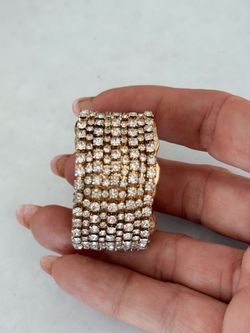 Gold-Tone Crystal Rhinestone Cuff Bracelet