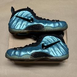Nike Foamposite Pro Electric Blue Basketball Shoes size 14 Rare!