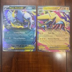 Pokemon Mega Evolution Mega Absol EX & Mega Manectric EX Ultra Rare Lot of 2 NM
