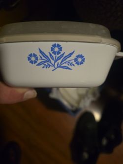 CorningWare Blue Cornflower Petite Pans, model P-41, made in the USA.