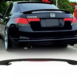 Fits 08-12 Honda Accord 8th Sedan OE Factory Matte Black Trunk Spoiler LED Brake