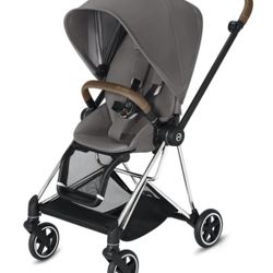 CYBEX Mios Stroller with Chrome/Brown Frame In Color Grey