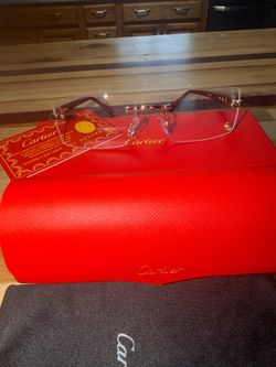 Cartier C Decor Wood Rimless Glasses – Gold – Full Set Box Case