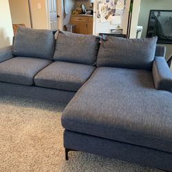 Interior Define 92” Right Chaise Sofa Sectional Couch 