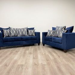 ⭐️Blue 2PC Sofa & Loveseat Set⭐️