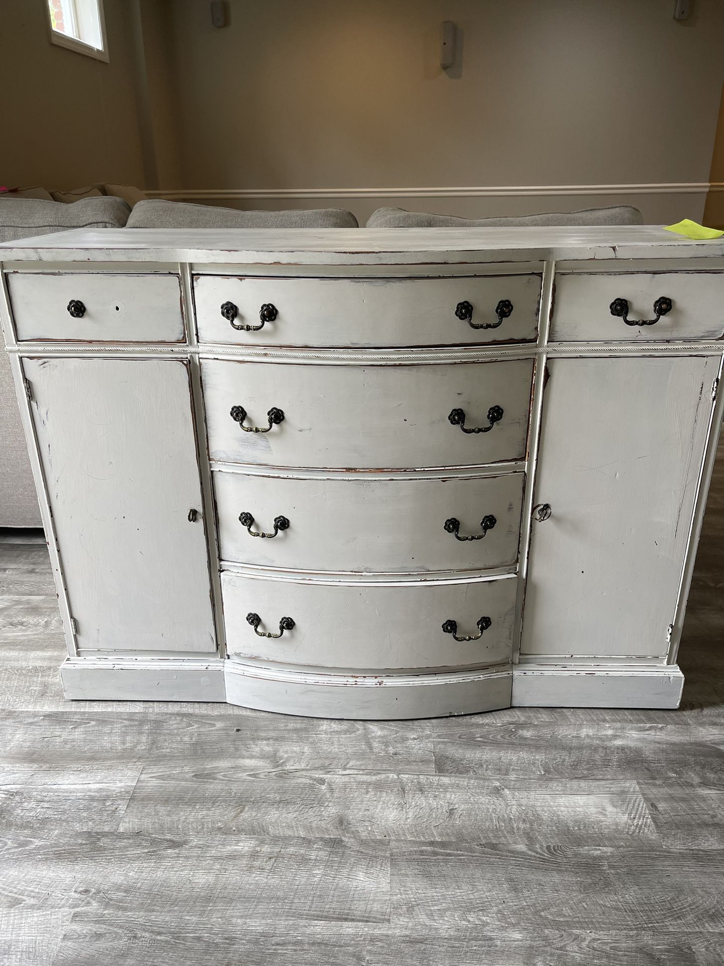 White Antique Finish Dresser