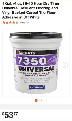 1 Gal. (4 qt. ) 8-10 Hour Dry Time Universal Resilient Flooring and Vinyl-Backed Carpet Tile Floor Adhesive in Off White