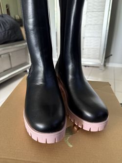 Pink And Black Boots Size 6