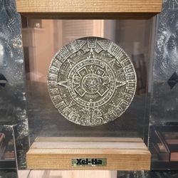 Framed Aztec calendar