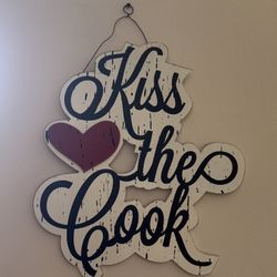 Kiss the Cook Wall Sign