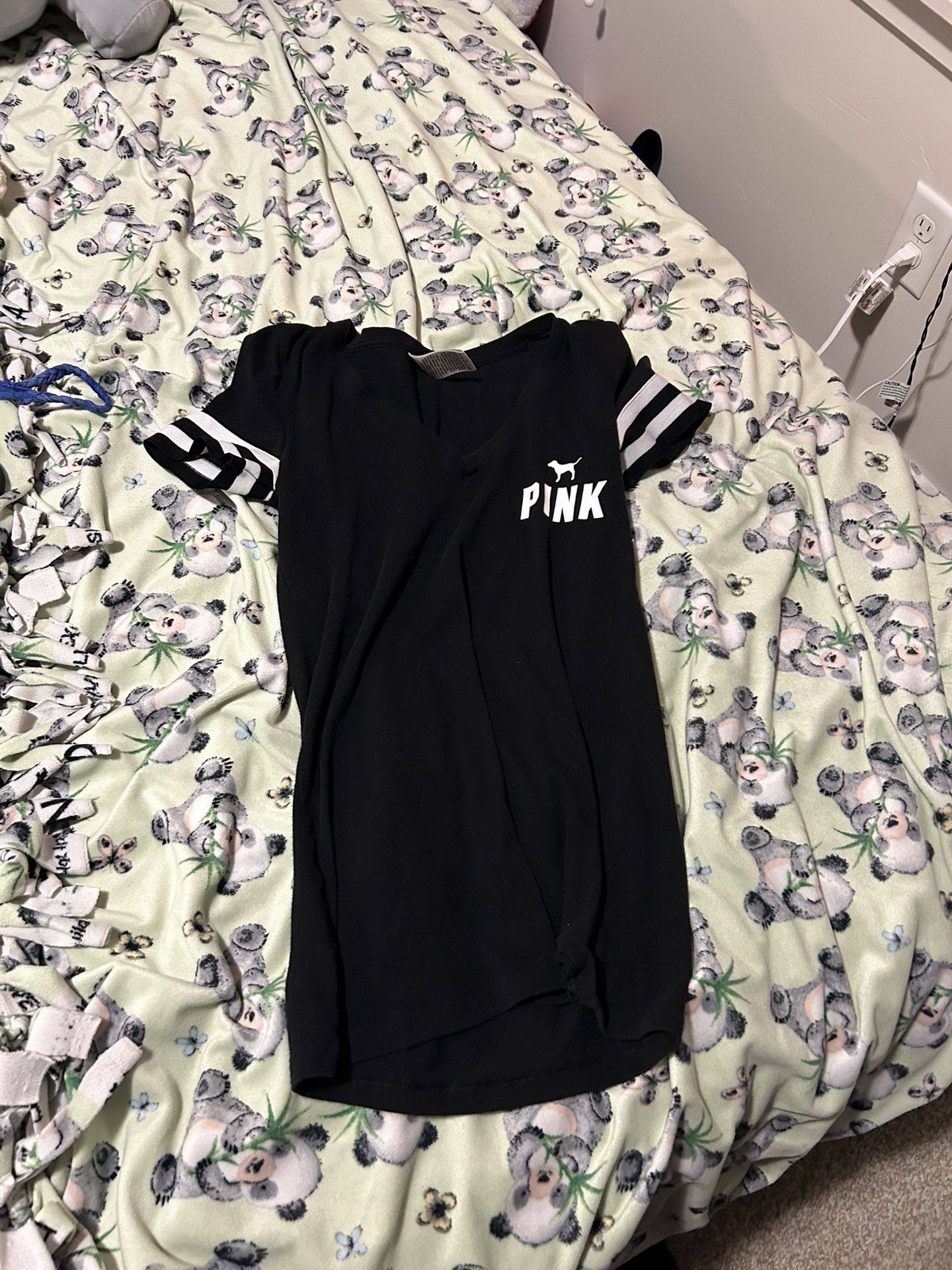 Pink Shirt Black xs