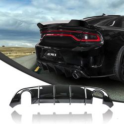 Acmex Rear Diffuser Compatible with 2015-2024 Dodge Charger Diffuser SRT Rear Lip Bumper Diffuser PP Valance Splitter Light Used Or Like New 