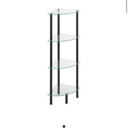 4 Tier Storage Organizer Tower Cabinet Glass