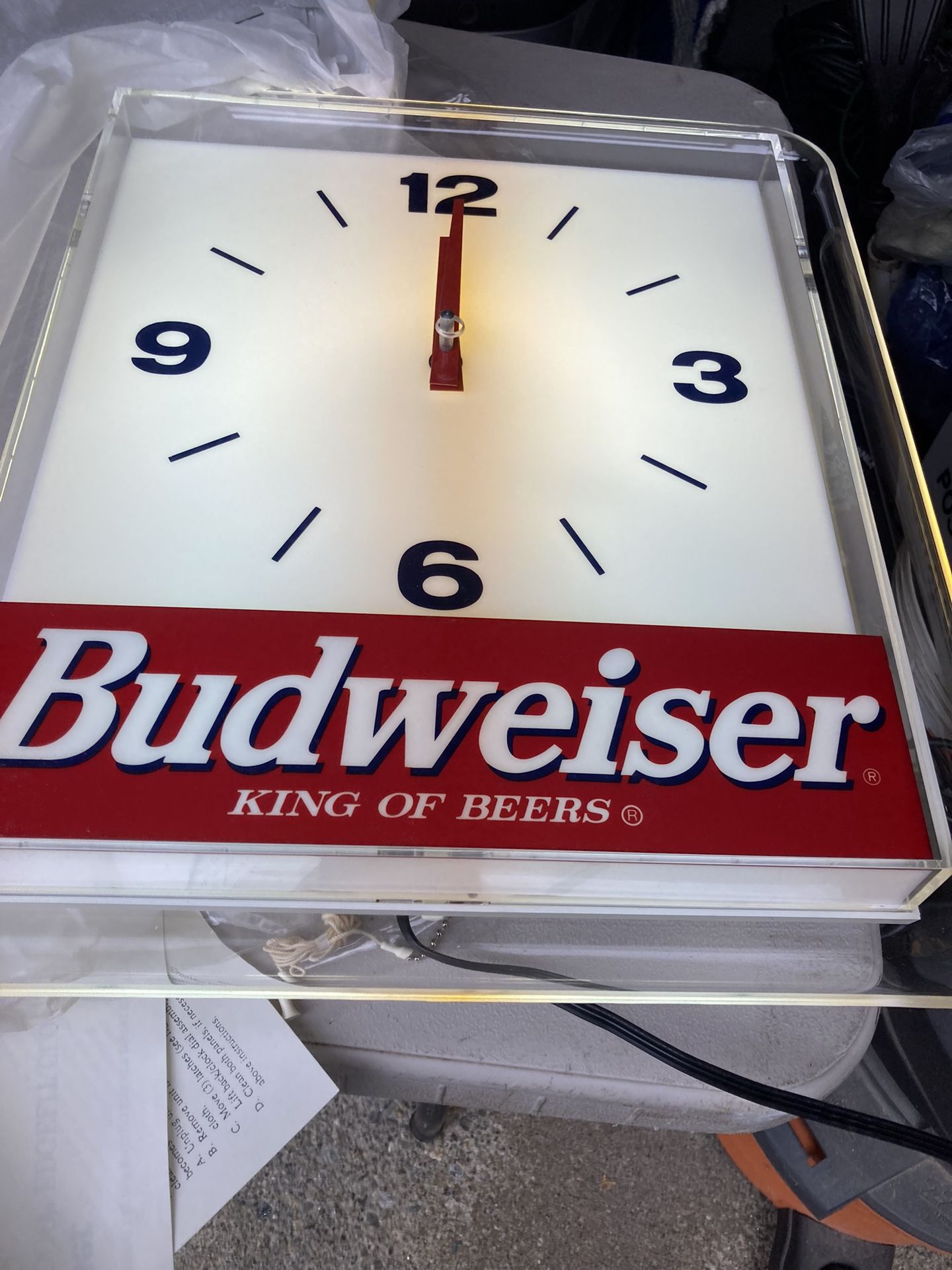Budweiser Light Up Clock