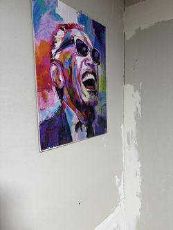 Classic painting of Ray Charles without the frame