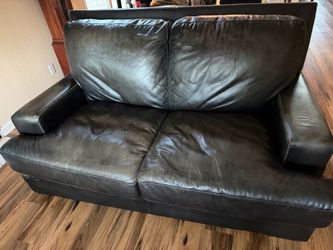 Vintage inspired Brown Leather Two Seater Sofa