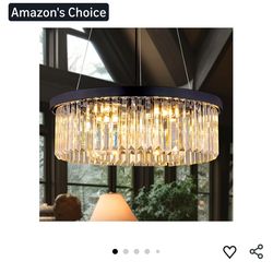 8612: New Wellmet Modern Crystal Chandelier for Dining Room, 6 Lights Black Farmhouse Crystal Pendant Light, Vintage Ceiling Lighting Fixture for Kitc