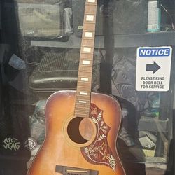 Vintage 1970's Gibson? Sunburst Hummingbird Acoustic Guitar