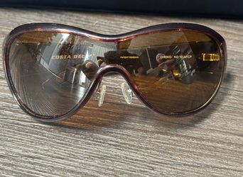 Costa Del Mar Choko KO 10 APCP Wrap Sunglasses Brown Frame Mirrored Lens