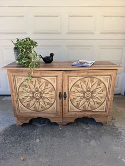 Wood Cabinet with Medallion Door Detail