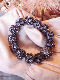 NEW, Purple Stretchable Rhinestones Bracelet