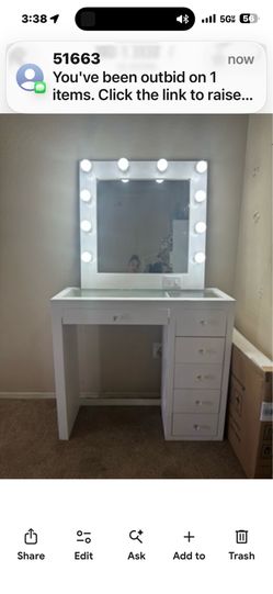 Beautiful glass top vanity $120 obo