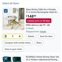 Glass Dining Table Set