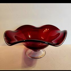 Ruby Red Fenton Style Glass bowl