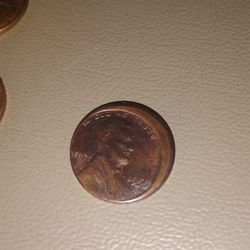 1955 Wheat Penny Offset In Double Struck