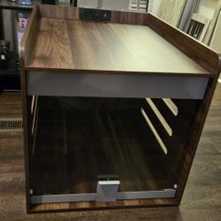  End-table/ Dog Kennel Combo with charging station