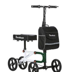 BlessReach Knee Scooter Steerable Knee Walker for Foot Injuries Compact Crutch Alternative with Dual Braking System