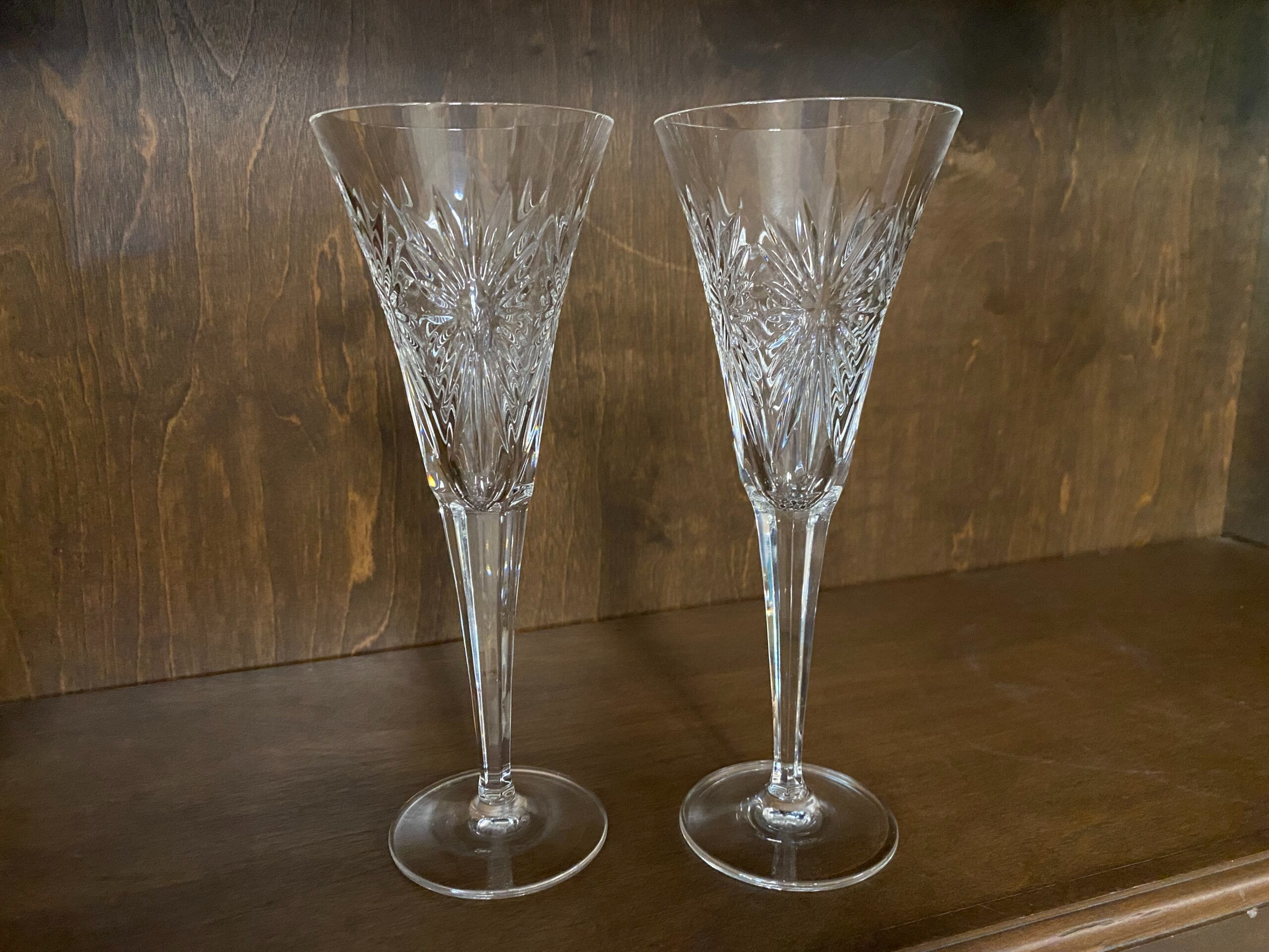 WATERFORD CRYSTAL Health Toasting Flute Pair