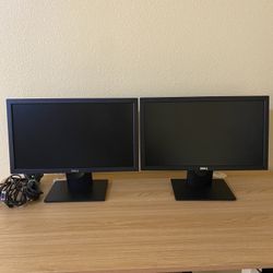 2 Dell Monitors 20” 