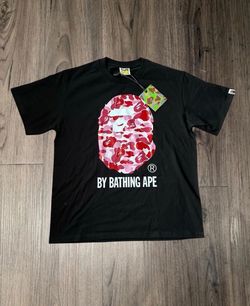 Black and pink bape t shirt