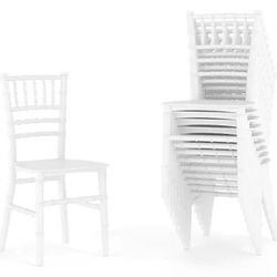 Set Of 10 Kids Chivary White Resin Chairs