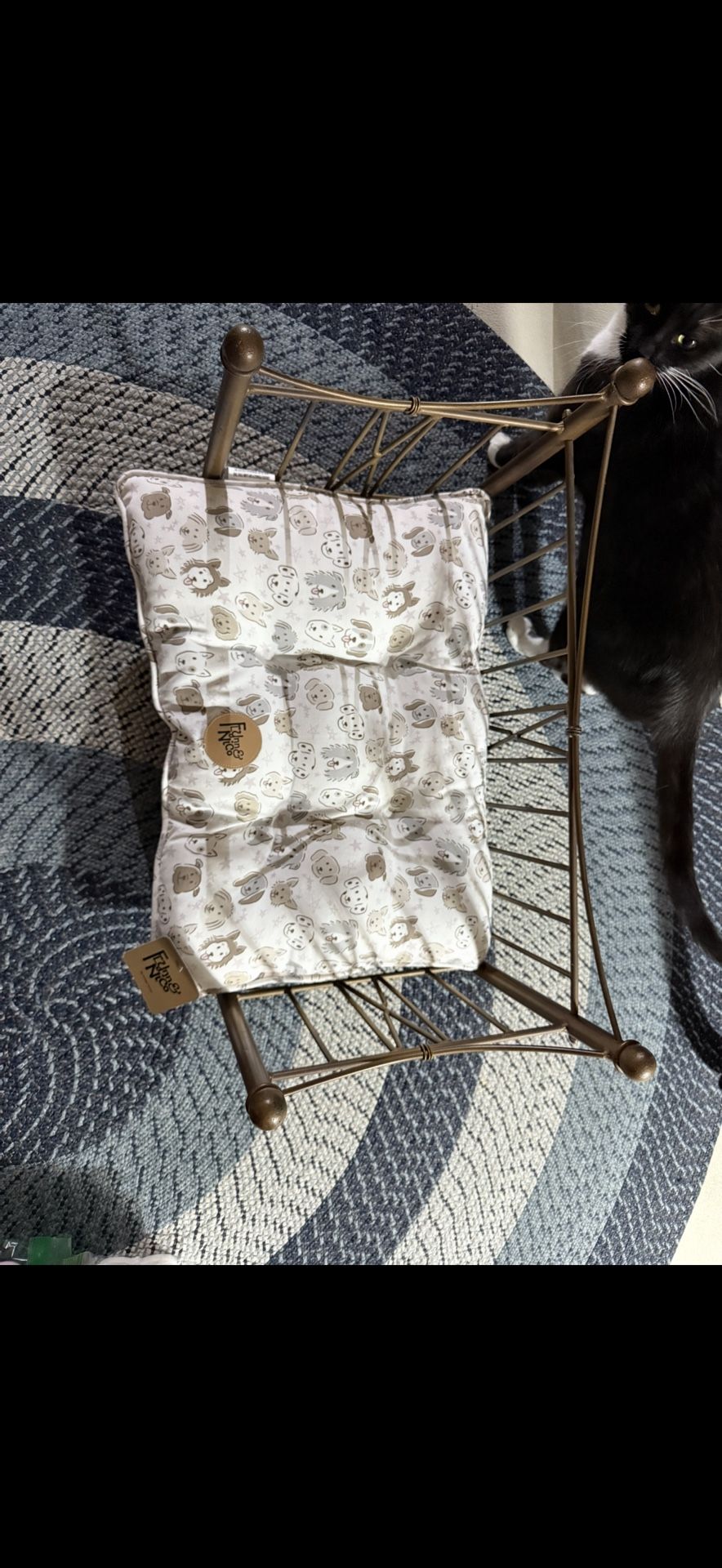 Dog Bed With New Pillow, Metal