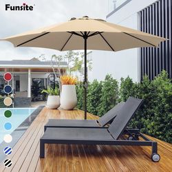 11ft Patio Umbrella, UV Protect Pool Umbrella with Heavy Duty Pole, Ventilate Design Outdoor Umbrella Ideal for Garden, Lawn, Deck, Backyard&Pool