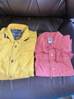 Cute Yellow And Pink Shirts For Boys Size 6/7