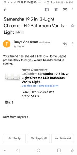 Home Decorator collection Samantha vanity light