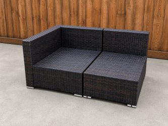 Outdoor Wicker Patio Modular Sectional Chairs (2 Pieces)